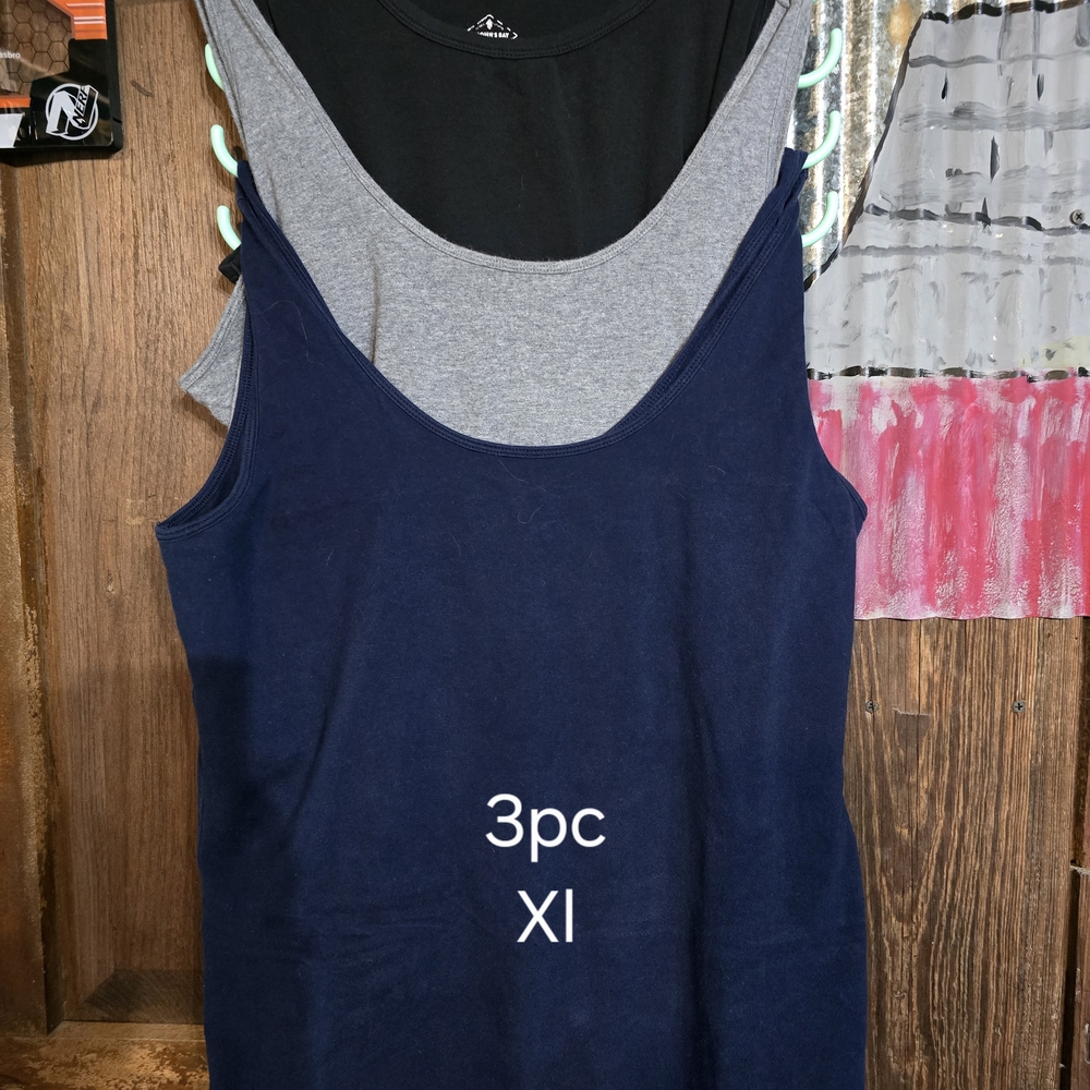 3-Piece Tank Top Set - Black, Gray, and Navy